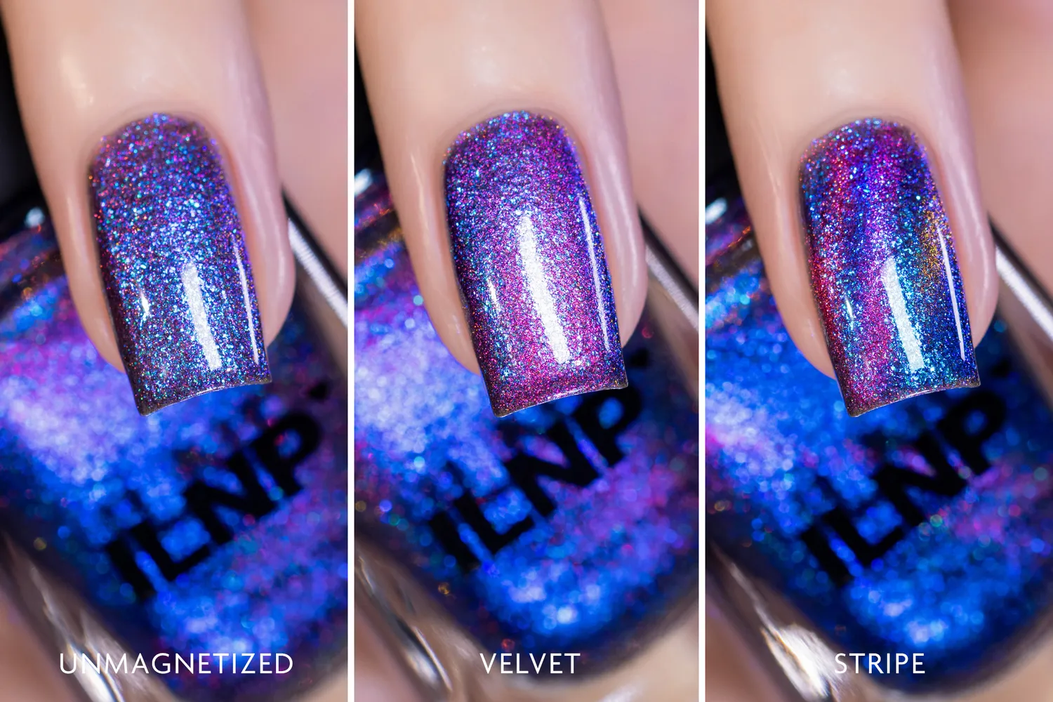 ILNP Twisted Mood Ring nagellack blå magnetisk cat eye