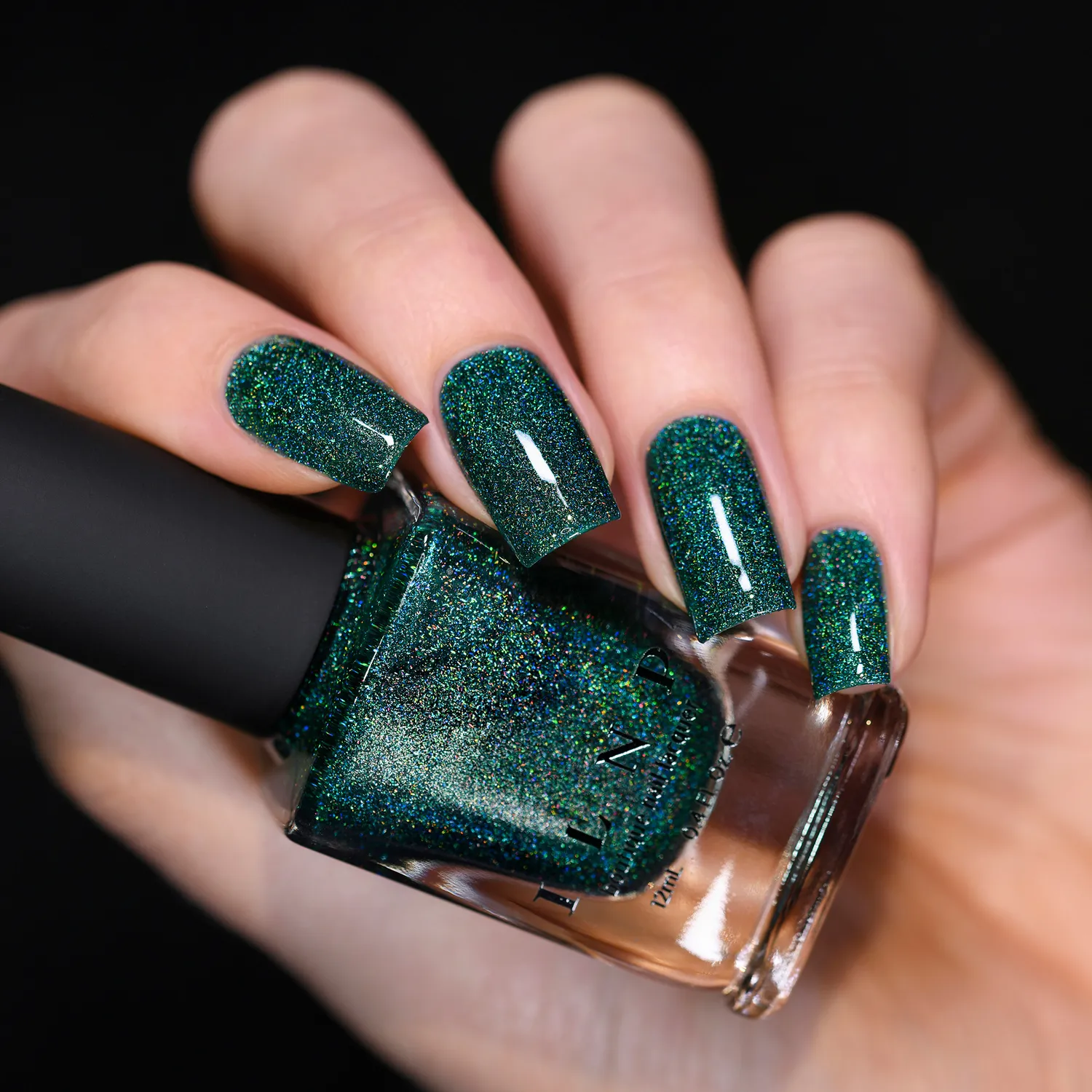 ILNP Park Ave nagellack djupt jadegrön holo