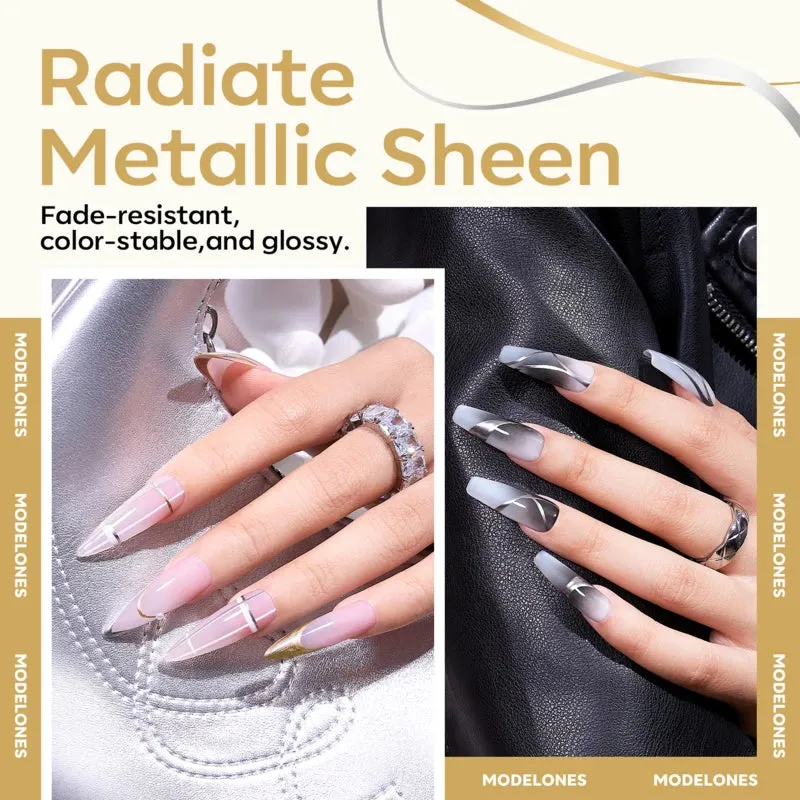 Modelones ExtraDetails Gold Foil liner gel nail art