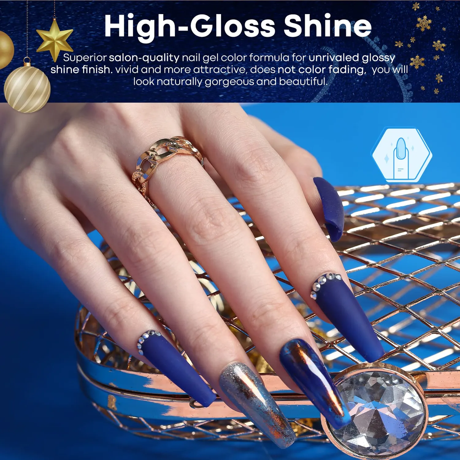 Modelones Sapphire gellack 6-pack blå glitter