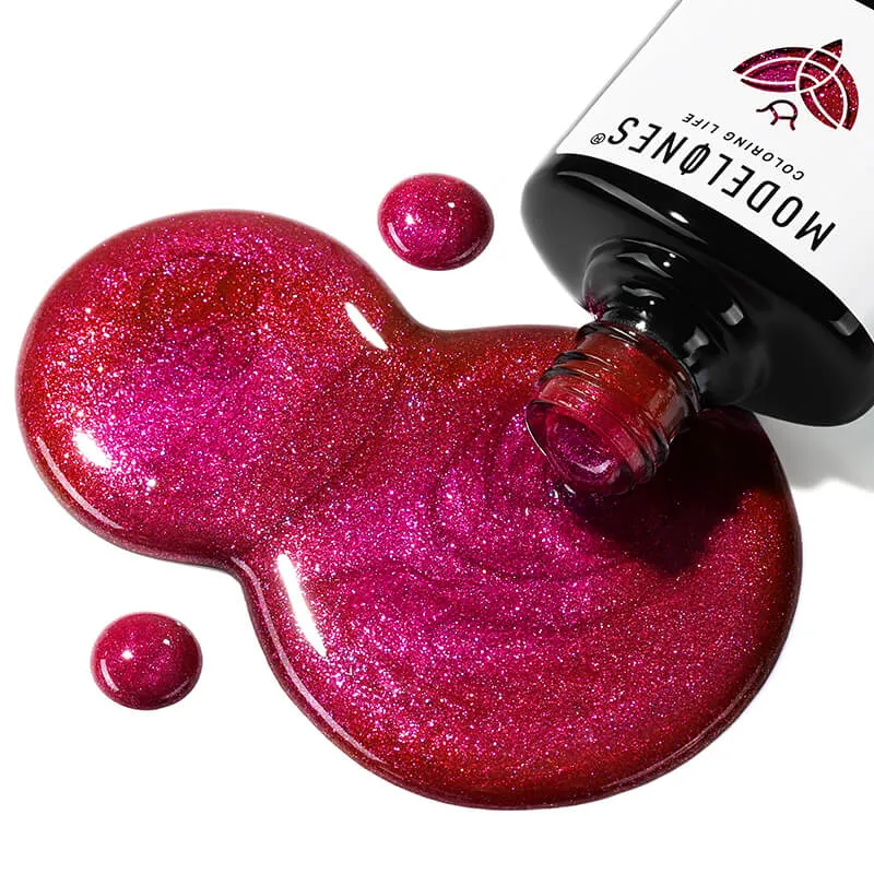 Modelones Inspire Gel Ruby Night gellack 15 ml röd shimmer