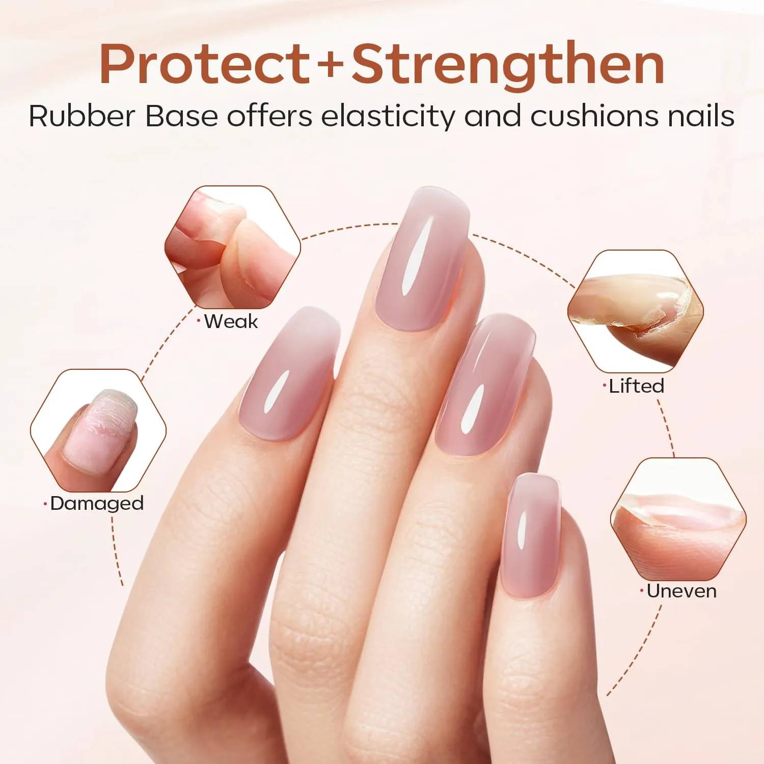 Modelones Nude Rubber baslack set 6-pack 7 ml