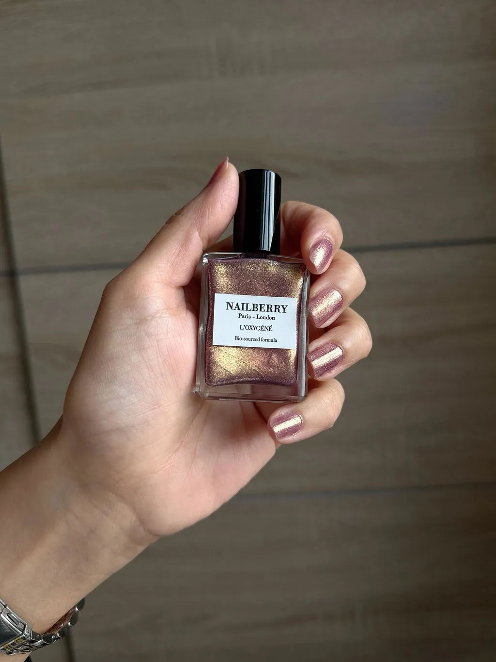 Nailberry Pink Sand nagellack 14 ml roseguld glitter