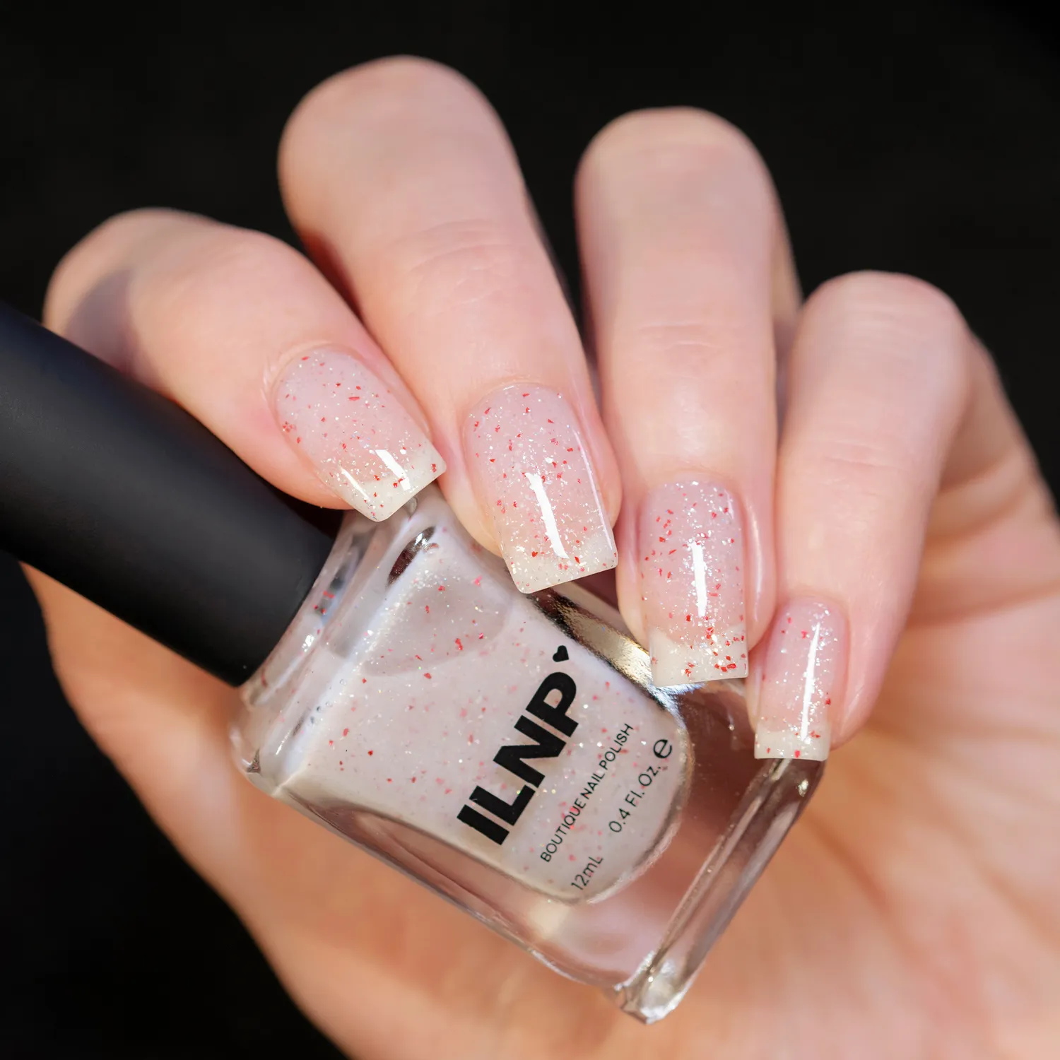 ILNP North Pole nagellack mjölkvit glitter