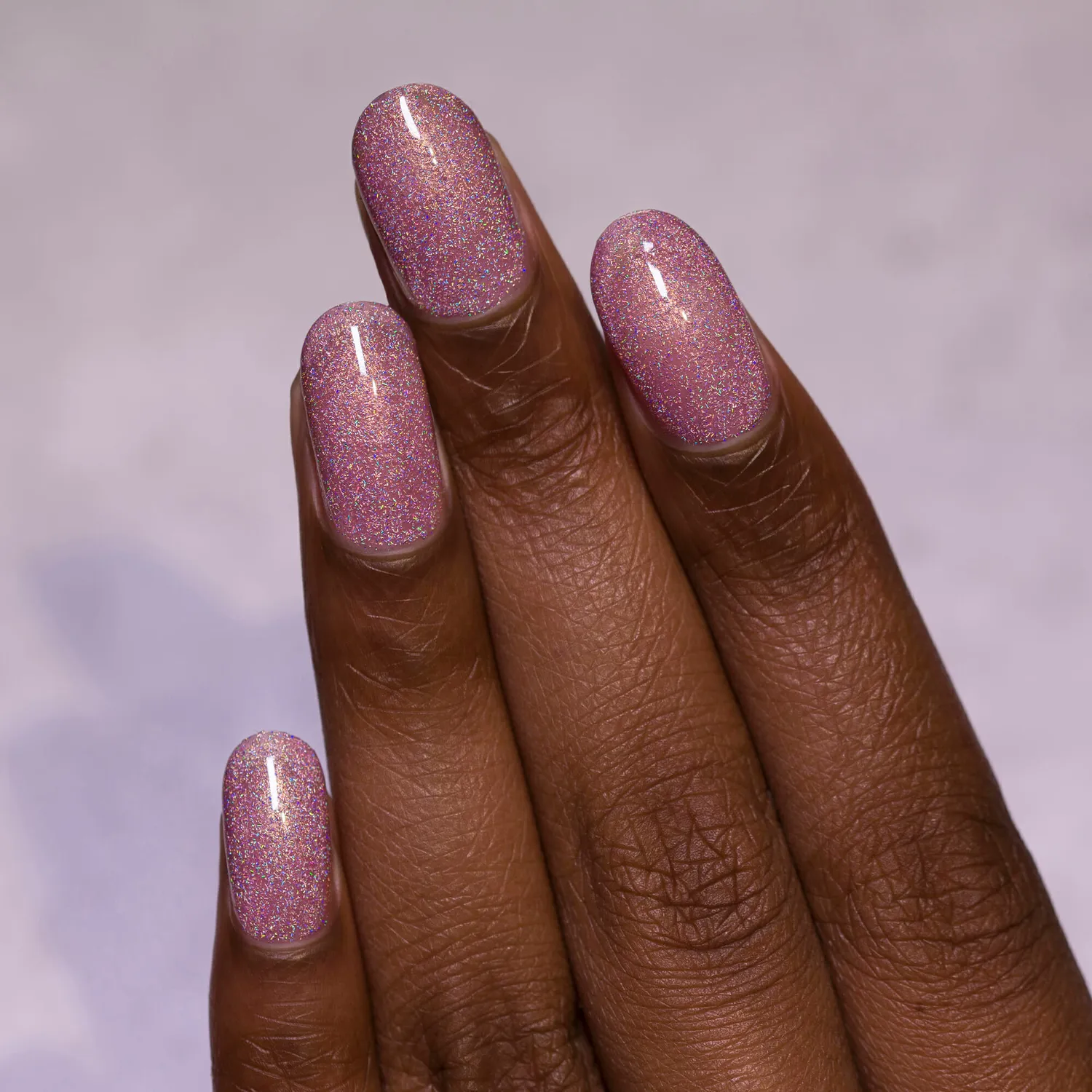 ILNP Ballet Slipper nagellack ljusrosa holografiskt
