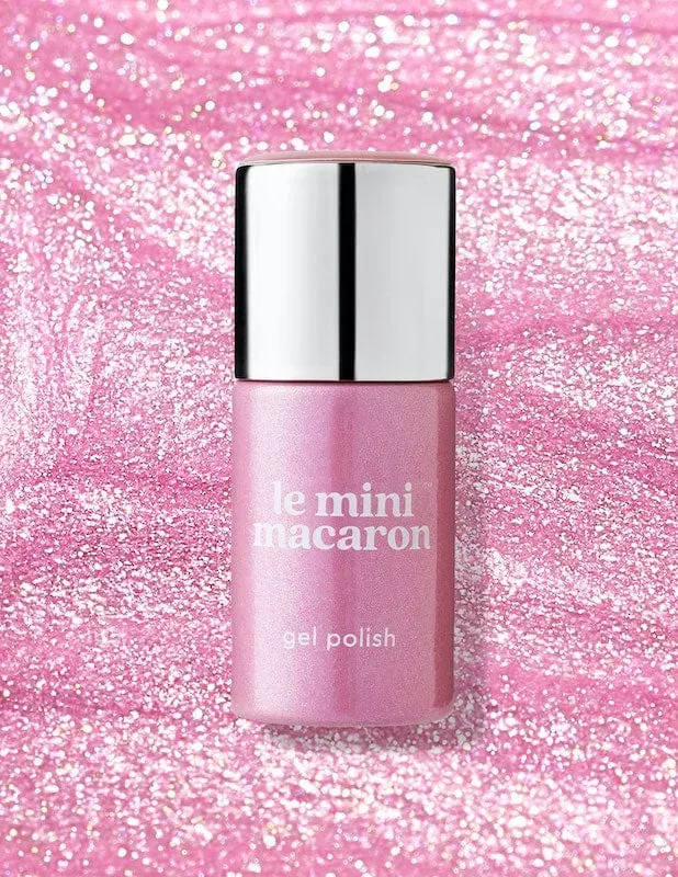 Le Mini Macaron Sugar Crush gellack glitterrosa skimrande