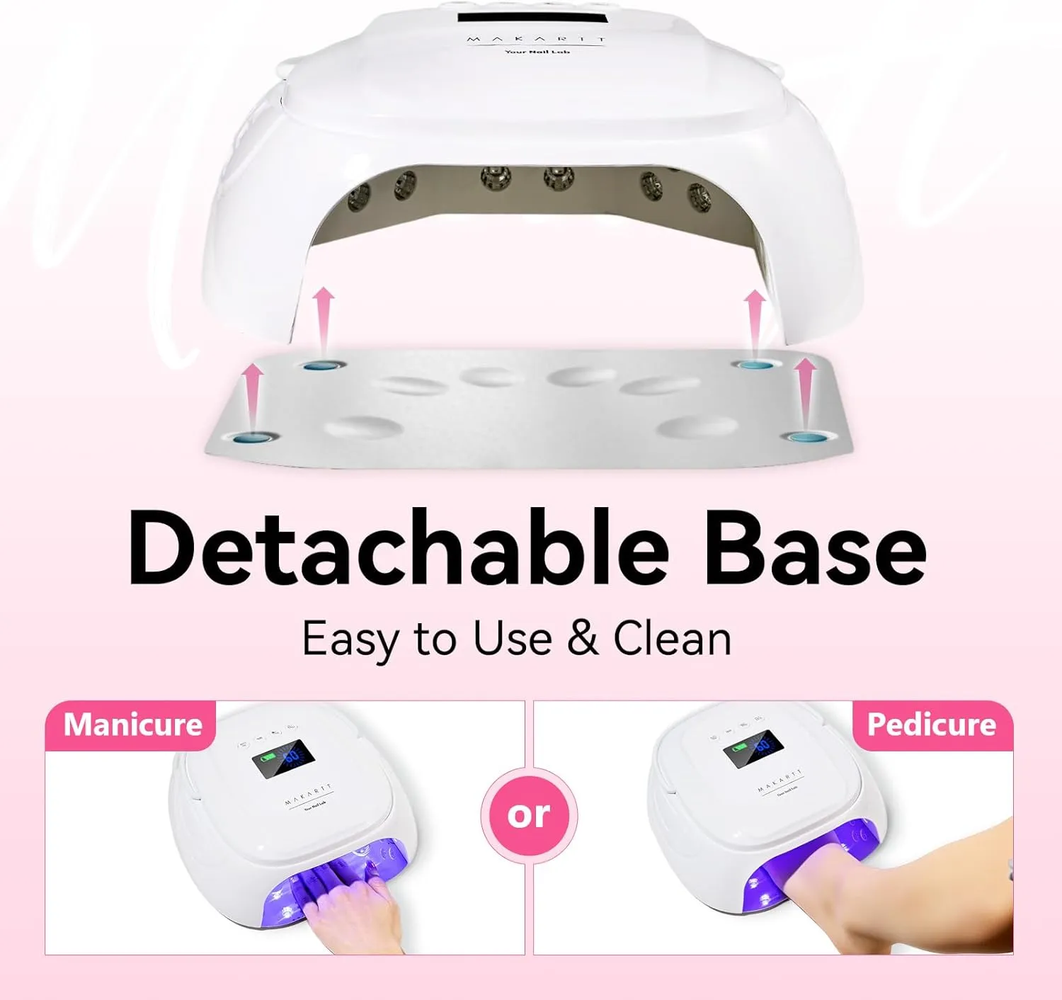 Makartt 30W UV-lampa med handtag vit snabbhärdande