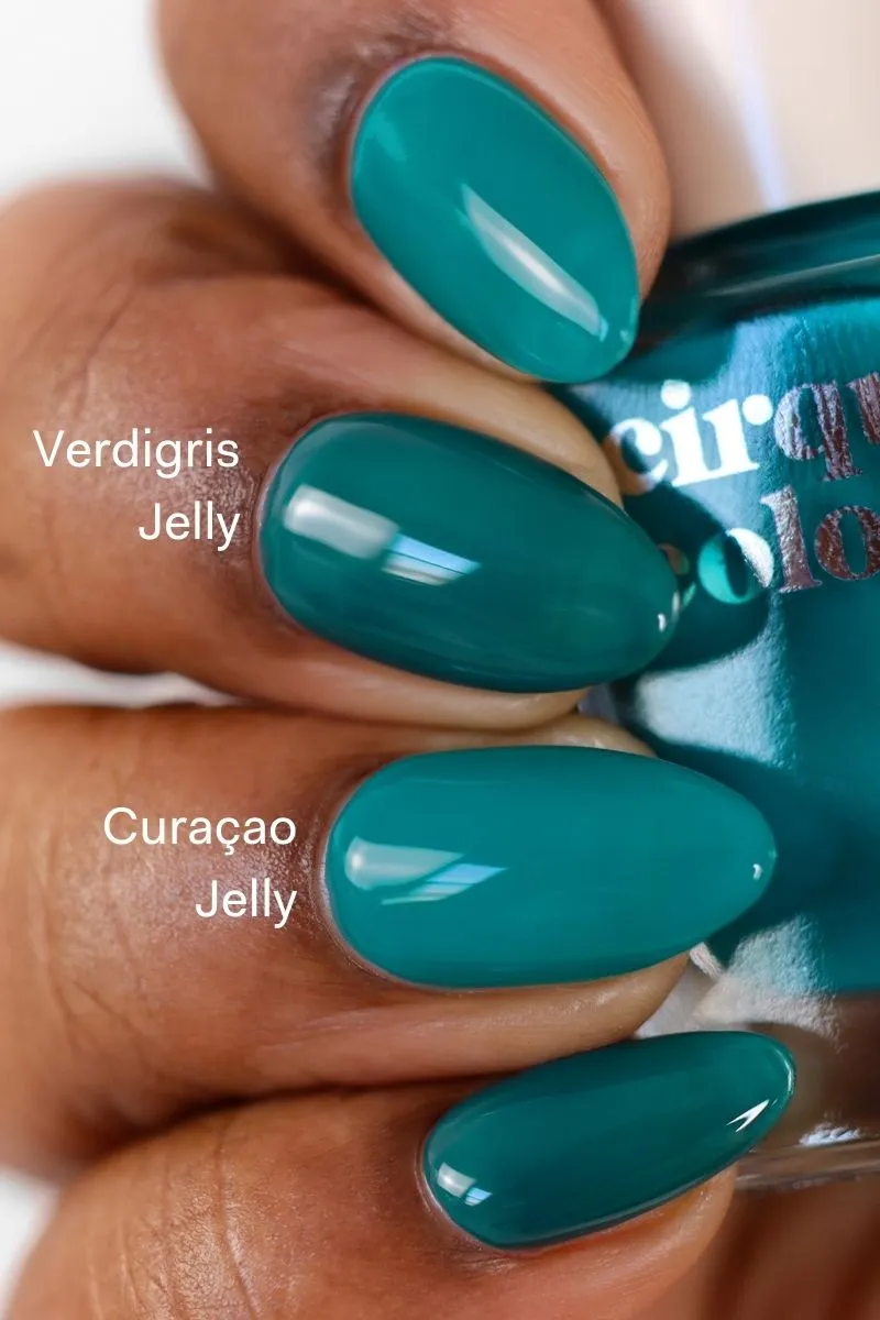 Cirque Colors Curaçao Jelly nagellack turkosgrönt jelly