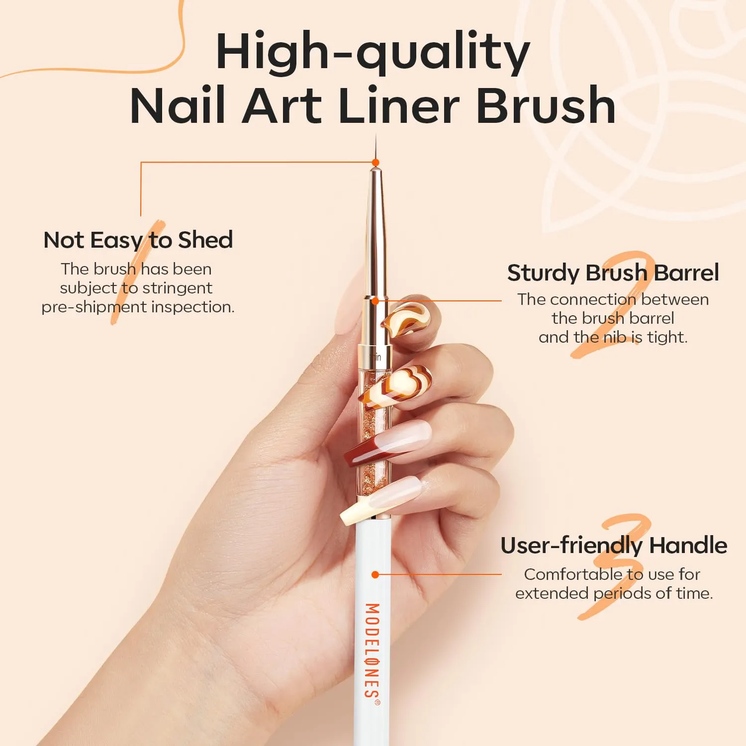 Modelones Double-Ended Liner nagelpenslar 4-pack 7–20 mm