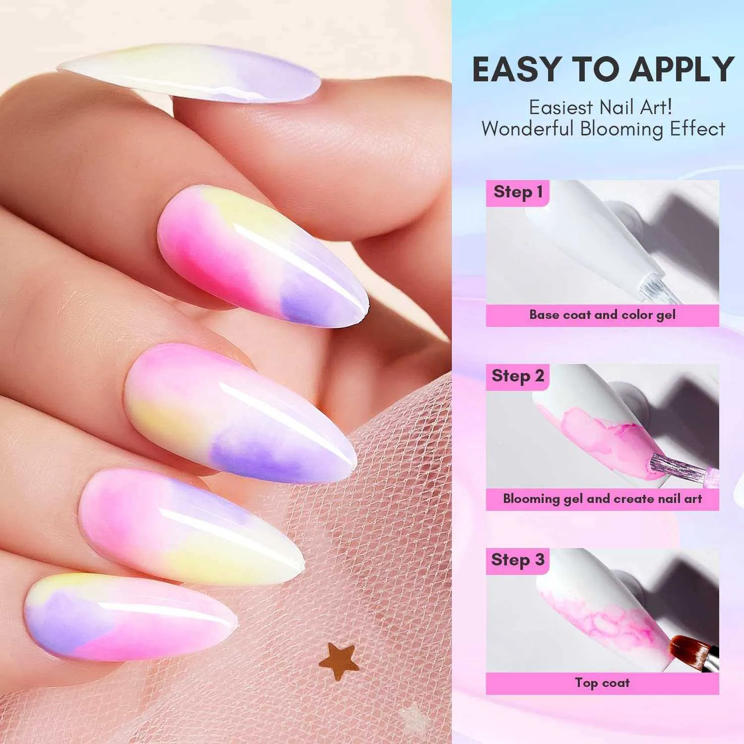 Makartt Blooming Gel Polish 15ML gellack marmor transparent