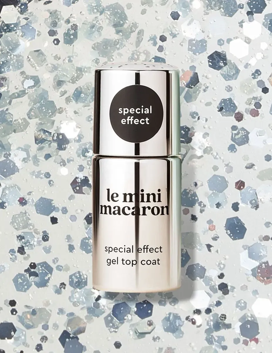 Le Mini Macaron Silver Glitter topplack gel