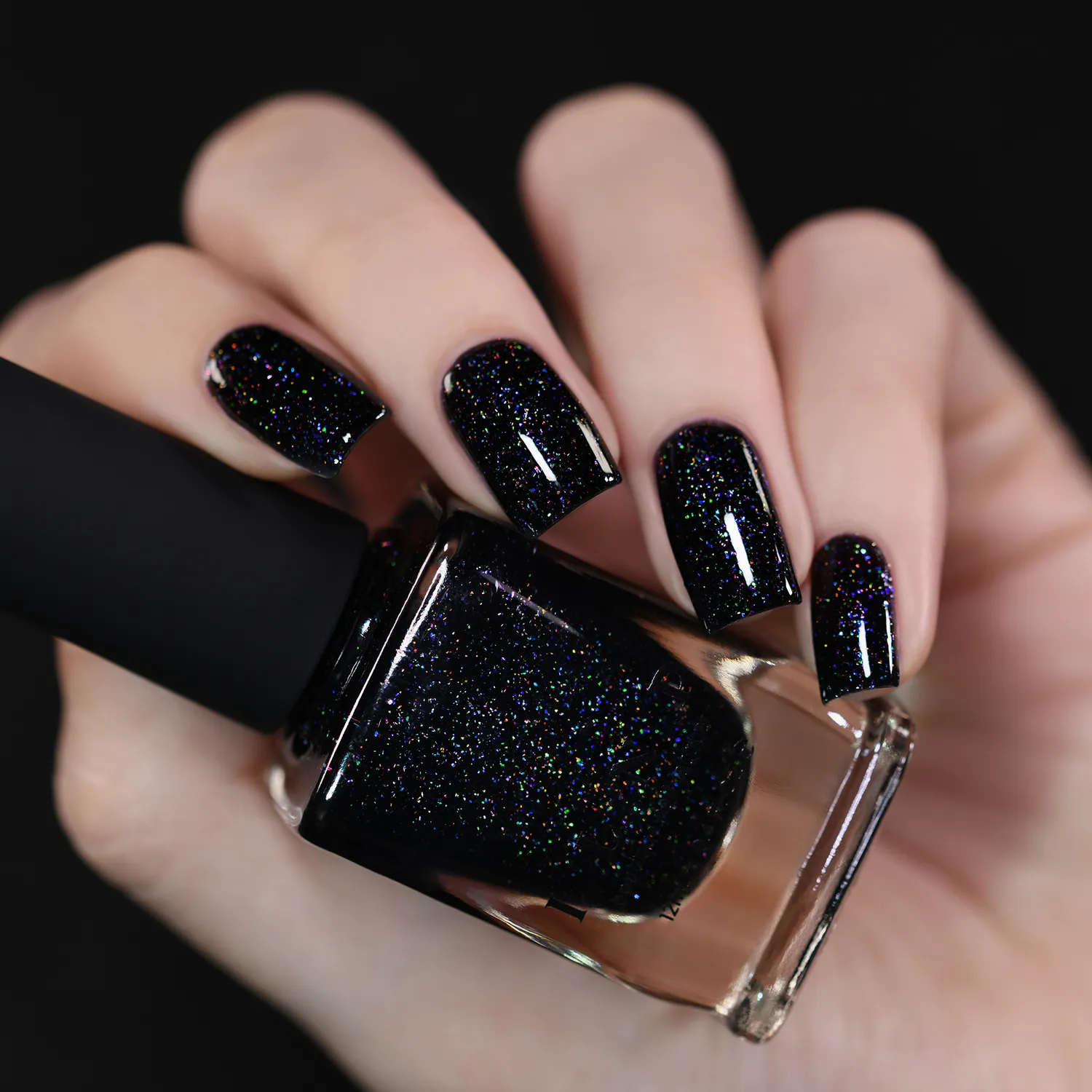 ILNP Party Bus nagellack svart jelly holo