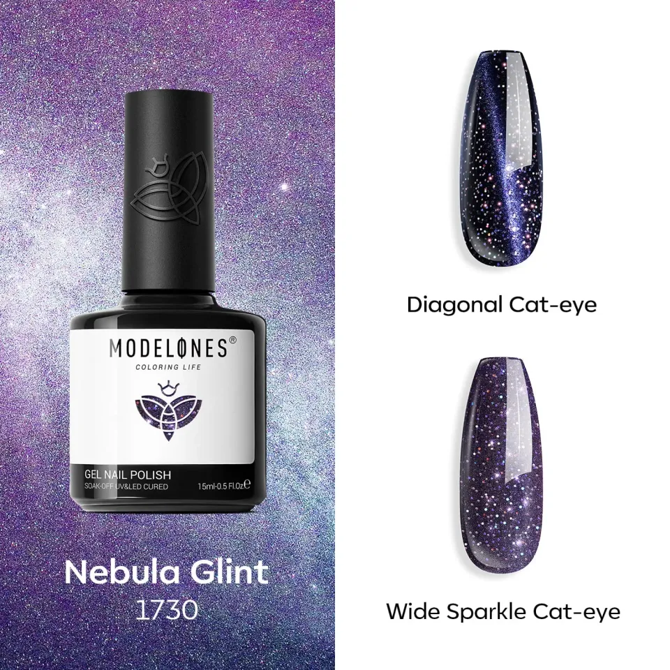 Modelones Inspire Gel Nebula Glint gellack 15 ml lila cat eye