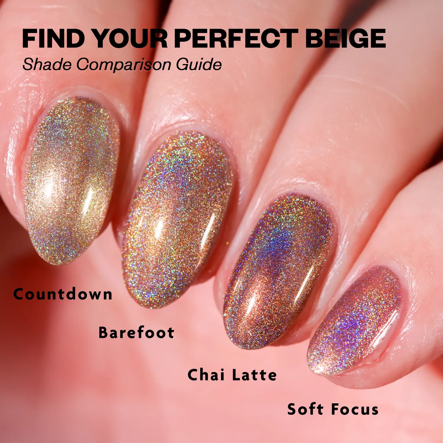 ILNP Sundazed Barefoot nagellack holografisk beige