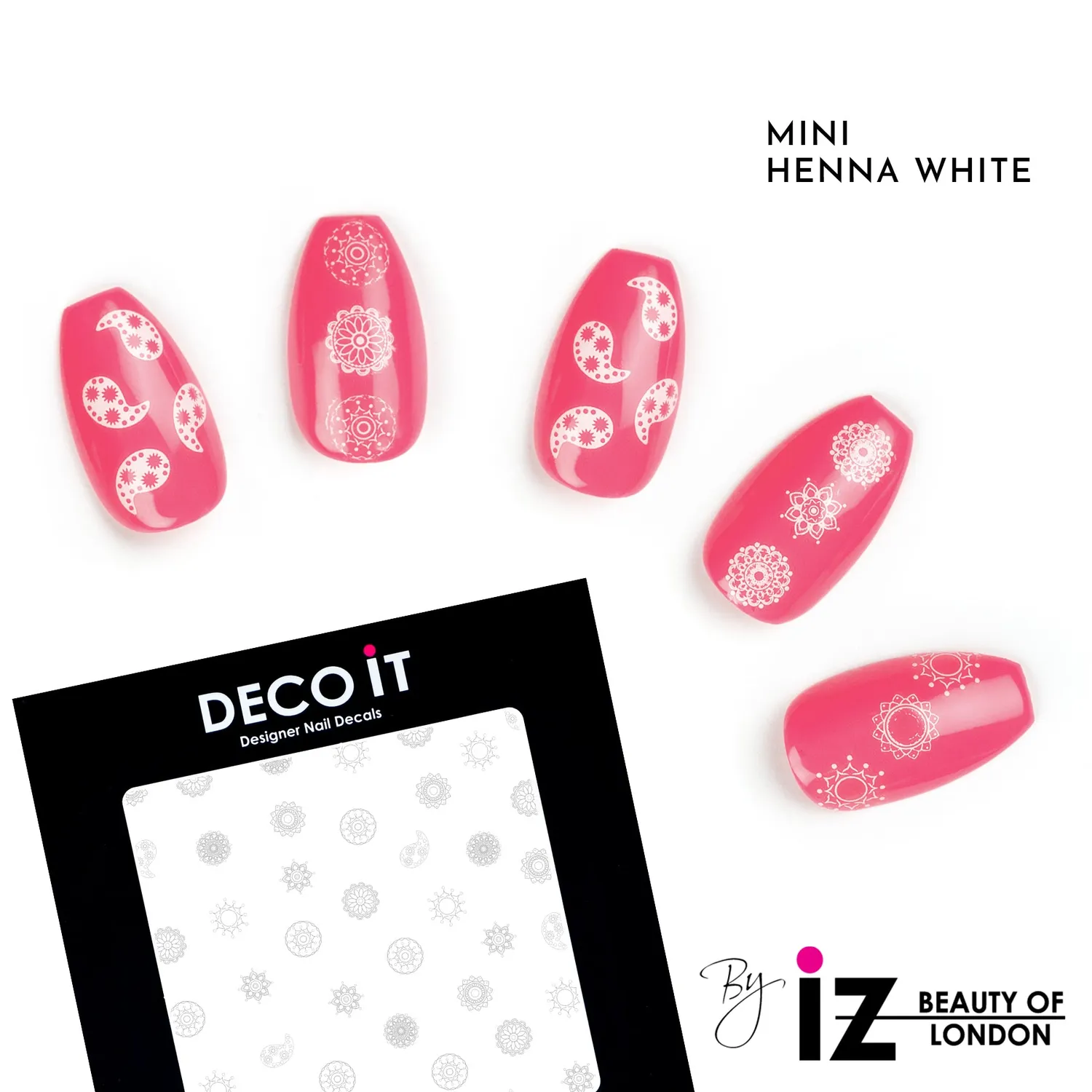 Iz Beauty Mini Henna White nageldekals 40-pack vit