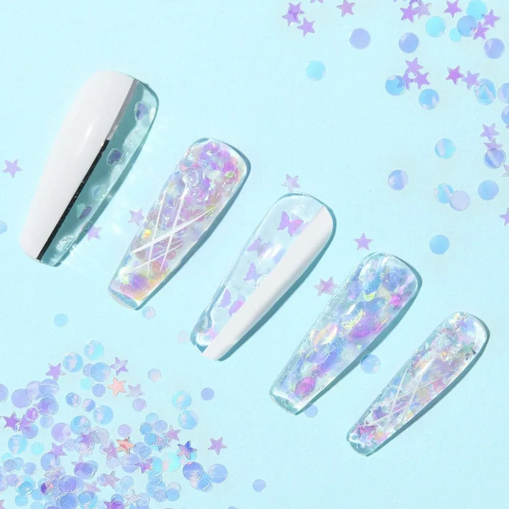 modelones Mylar Flakes nagelglitter rosa iridescent