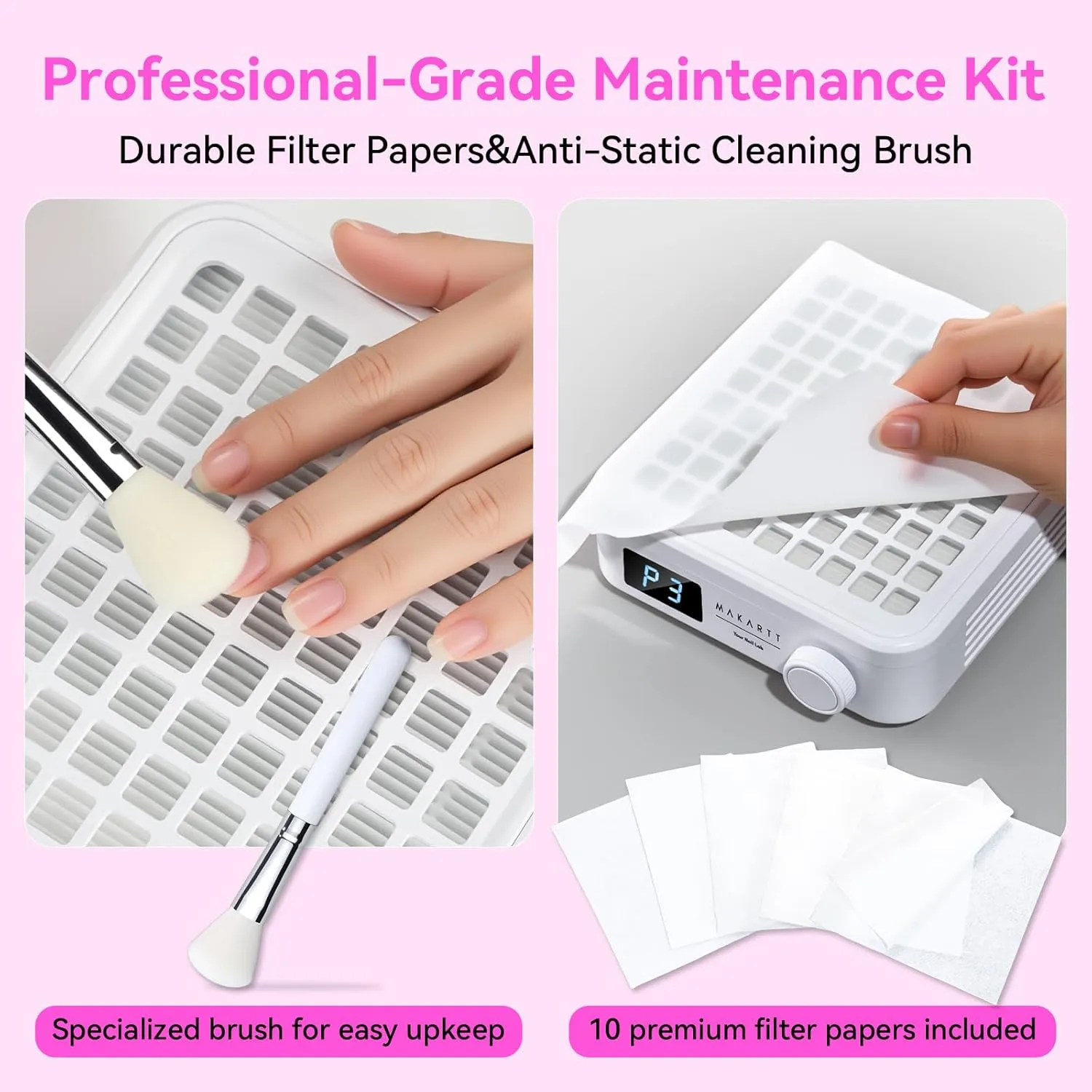 Makartt Wireless nageldammsugare White sladdlös uppsug
