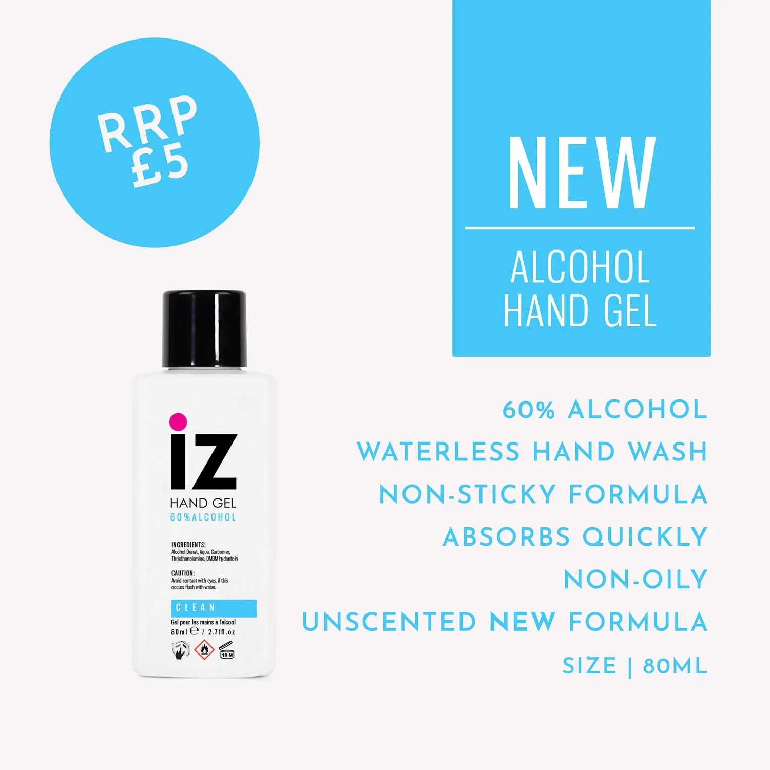 Iz Beauty Hand Gel handsprit oparfymerad 80 ml
