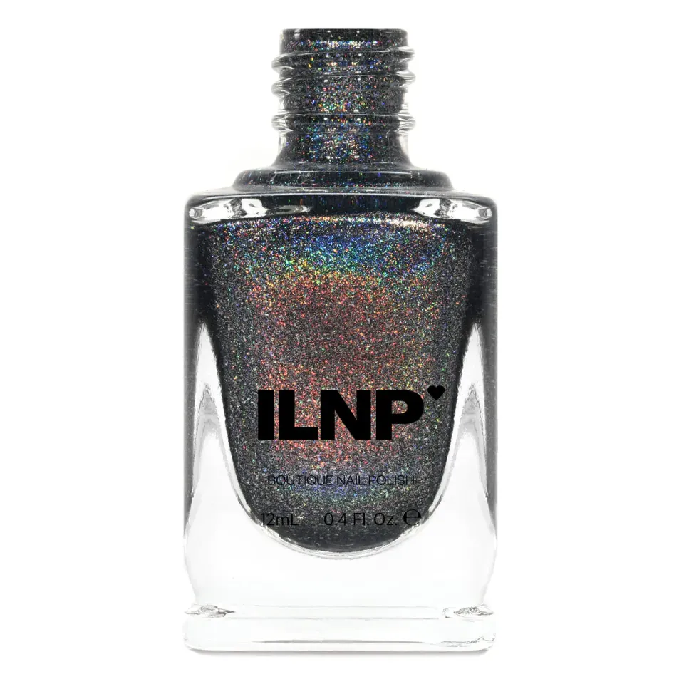 ILNP Maiden Lane nagellack mörkgrå holografiskt
