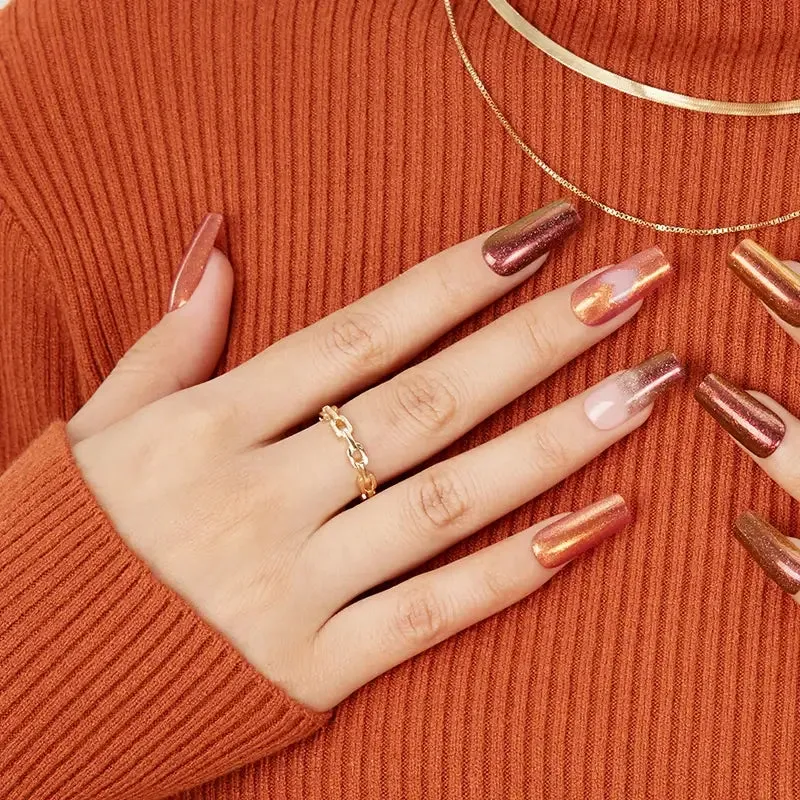 Modelones Crystal Amber nagellackset 6-pack – guldbrun shimmer