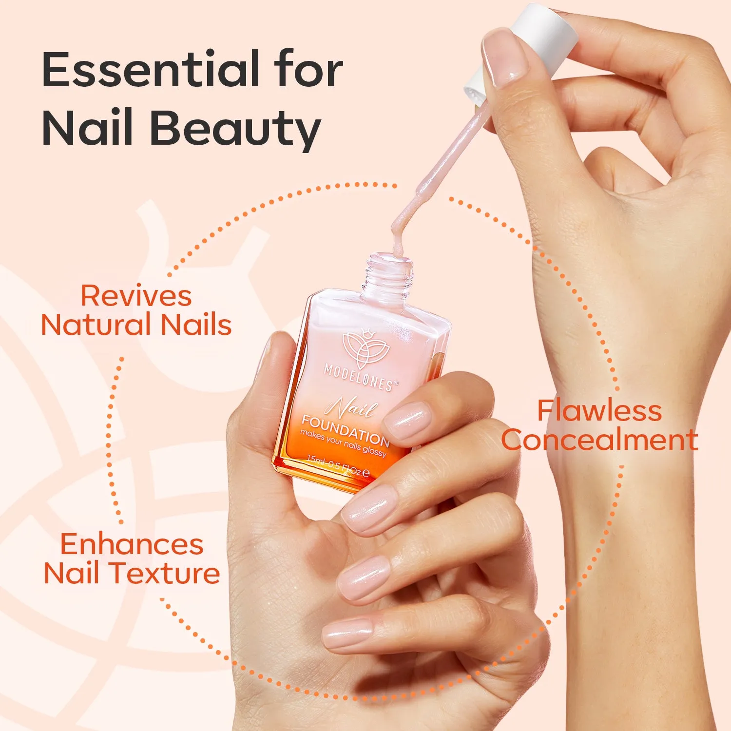 Modelones Nail Foundation nagellack Bubble Pink 15 ml