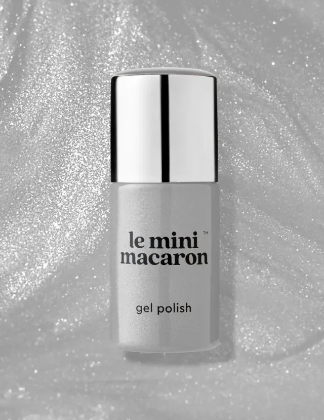 Le Mini Macaron Silver Glow gellack silver metallic