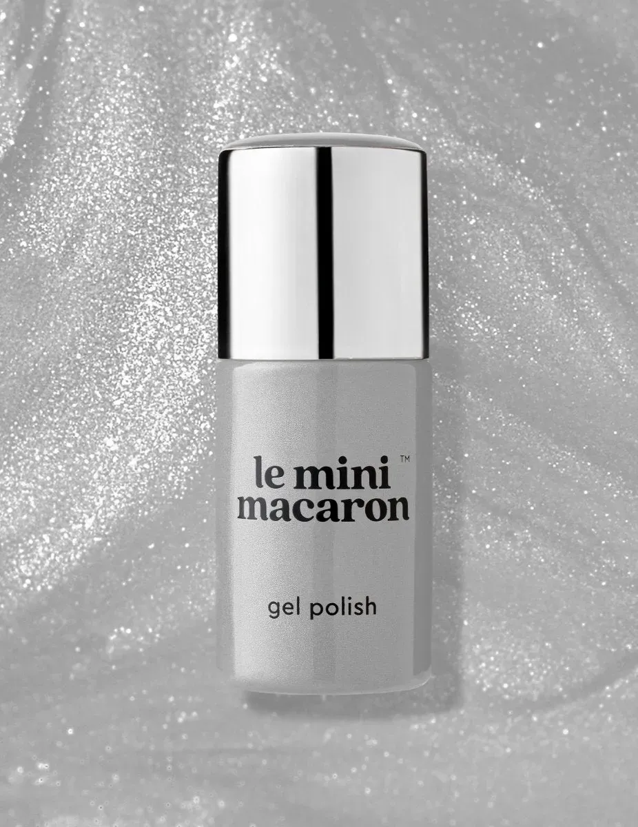 Le Mini Macaron Silver Glow gellack silver metallic